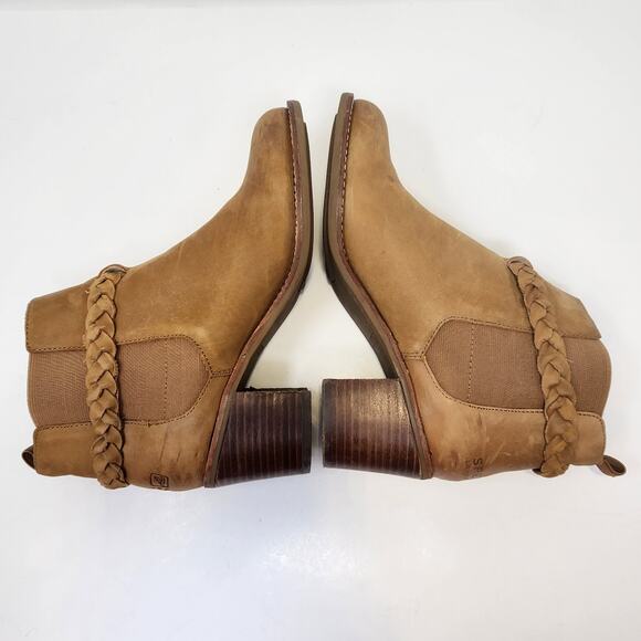 Sperry Topsider Liberty Brown Leather Ankle Boots Women Size 8M Slip On Heel - Picture 9 of 10